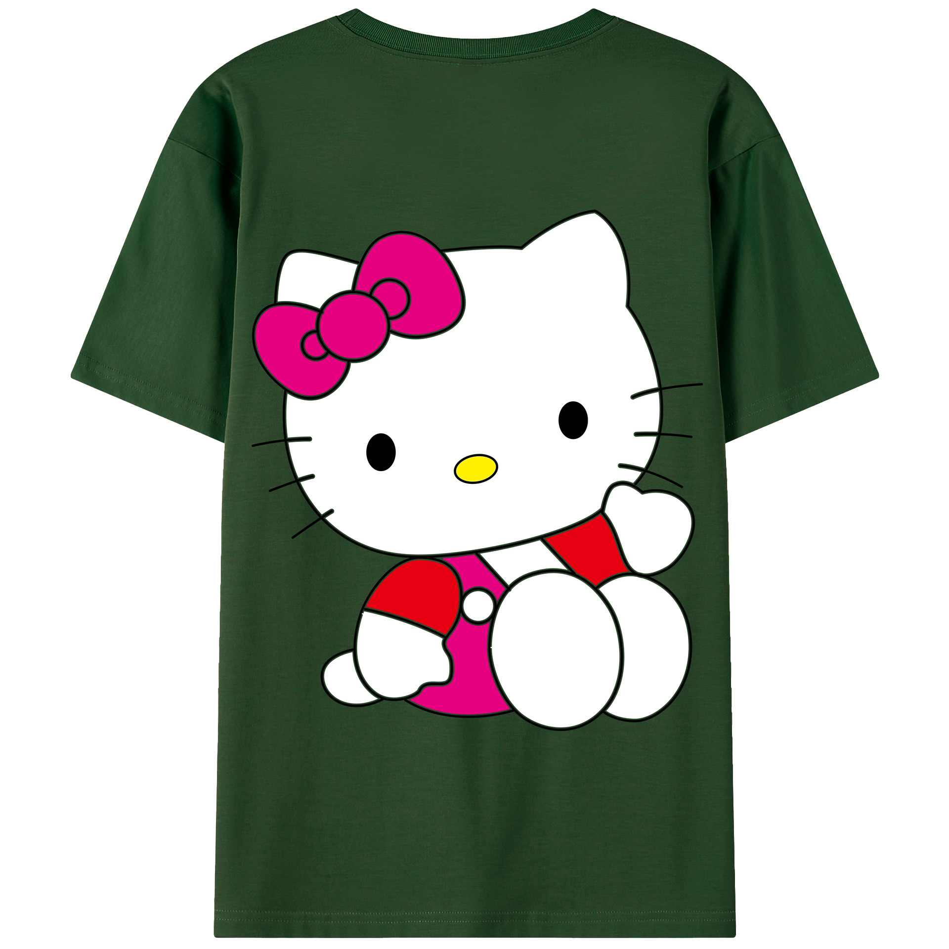 （画像用） Hello Kitty ハローキティ 綿100％半袖Tシャツ（背面プリント）